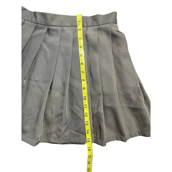 Gray A-Line Pleated Short Mini Skirt Women's Size Extra Large - Picture 4 of 5
